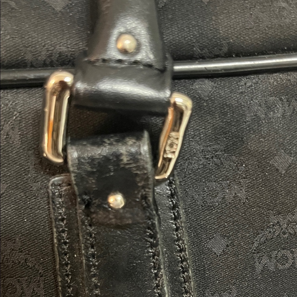 MCM Black Canvas Laptop Briefcase with Silver Hardware - Picture 7 of 11
